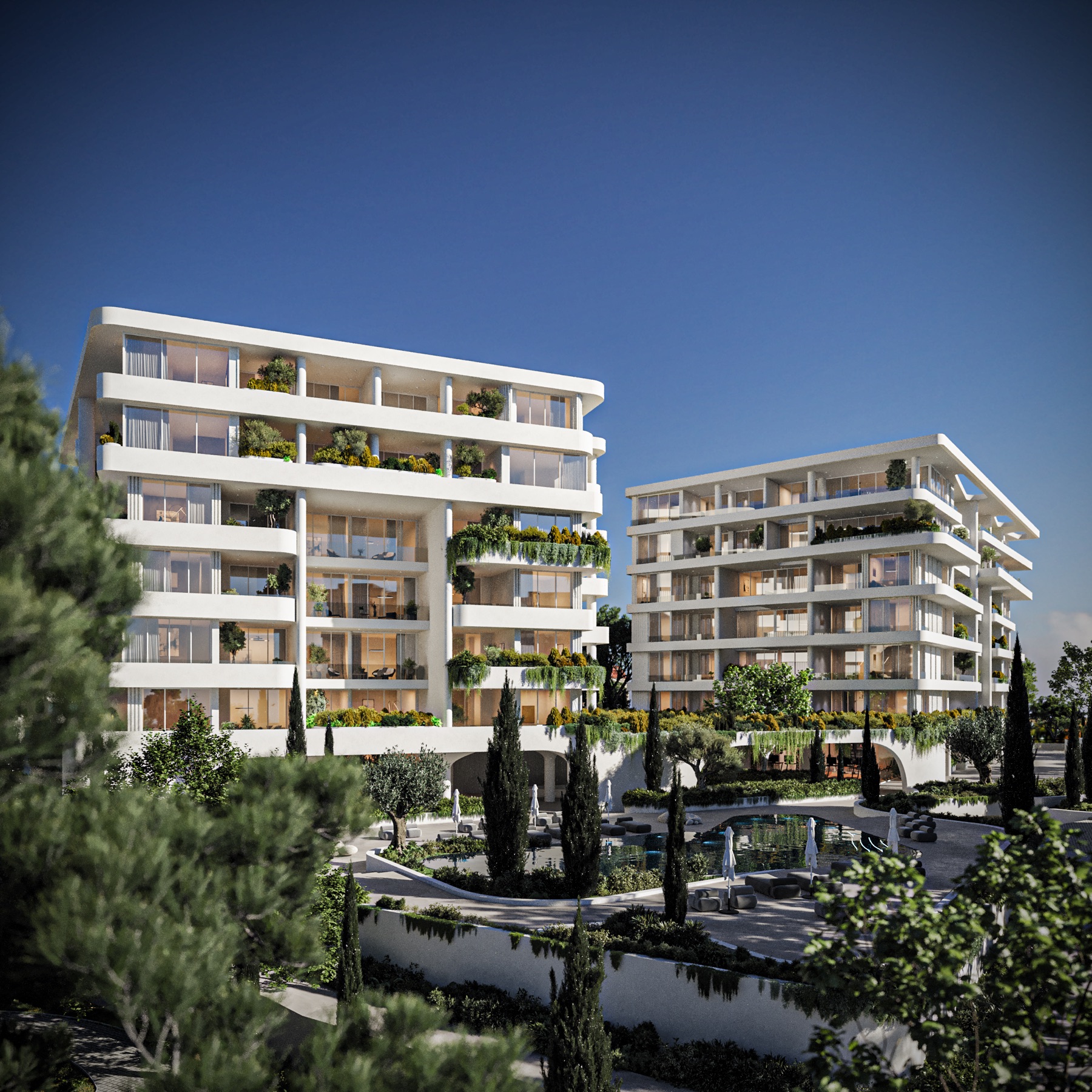 Exteriér projektu THE PLAZA v Kato Pafose