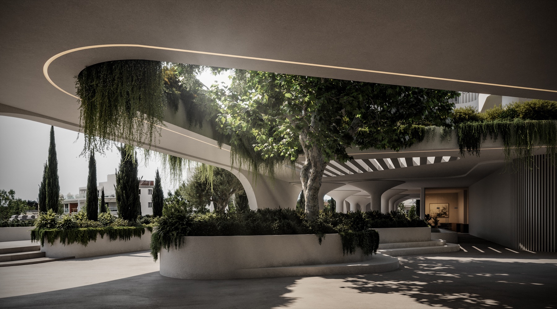 Exteriér a okolie projektu THE PLAZA v Kato Pafose