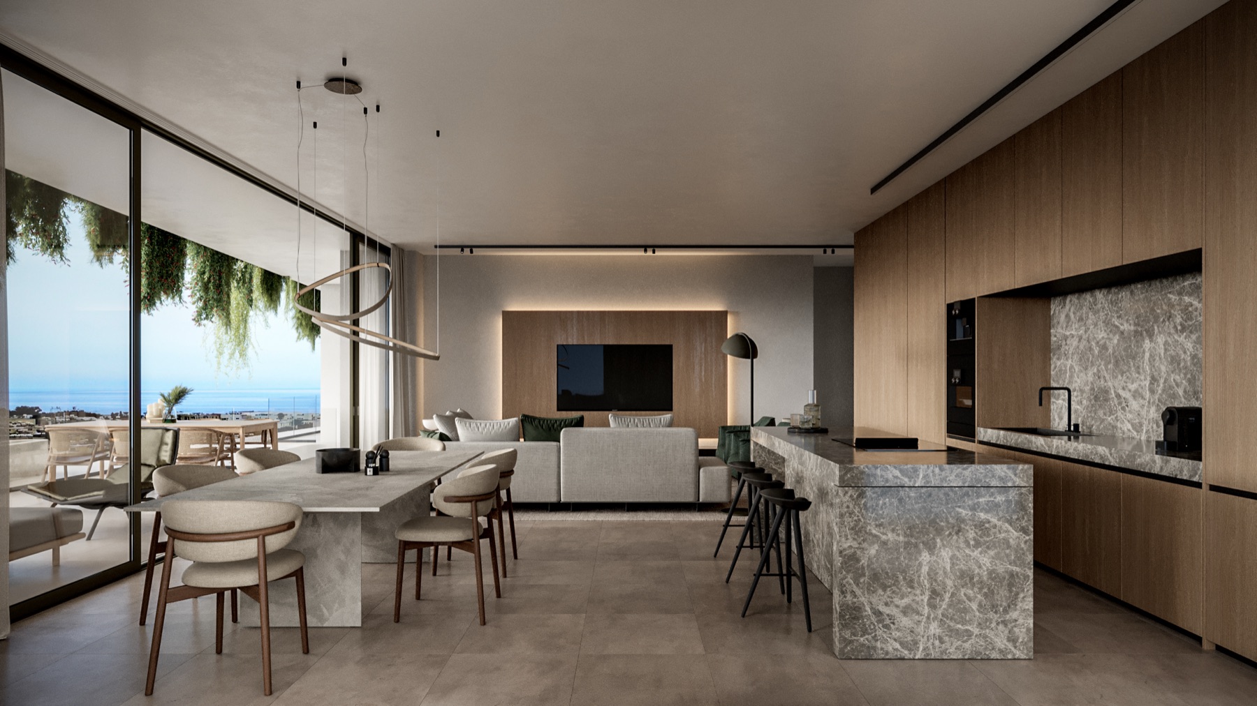 Obývacia izba apartmánu v THE PLAZA